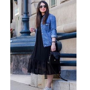 dot ruffle hem dress